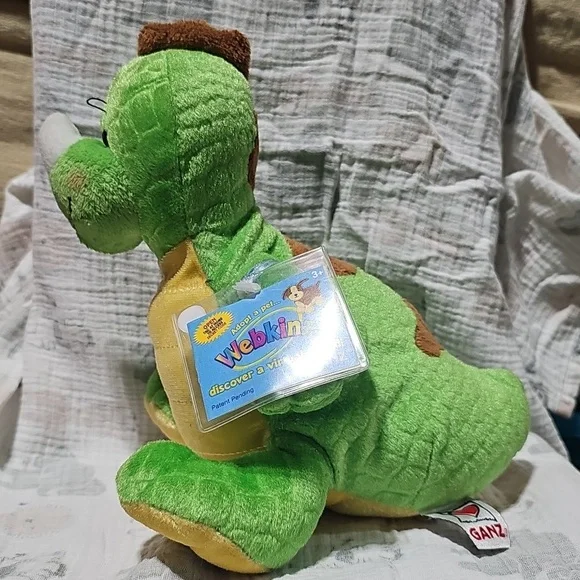 With Code Webkinz Key Lime Dino Plush; With Active Code - Picture 2 of 10